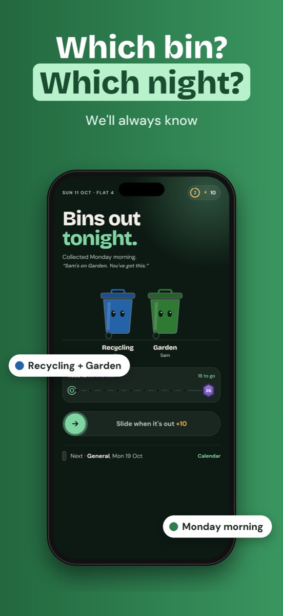 Screenshot: which bin tonight